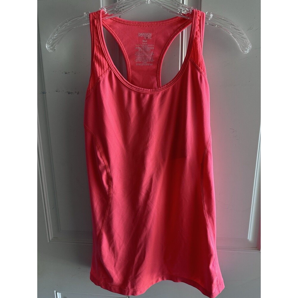Danskin Now Women’s Medium Coral Freeze Fitted Racerback Athletic Tank Top